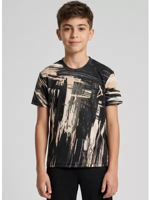 Tricou funcțional premium pentru copii ALTISPORT VOJ/ALK010TR01 NEGRU/MARO