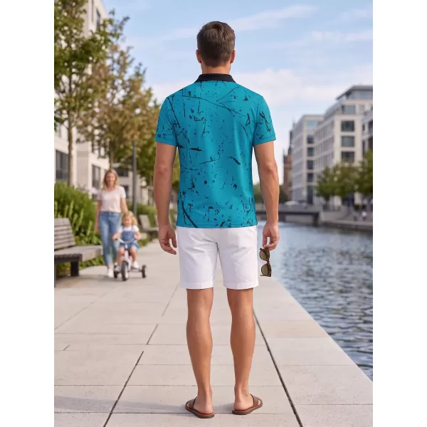  Tricou funcțional pentru bărbați cu guler premium ALTISPORT VOJ/ALM034TR05 SMARALD 