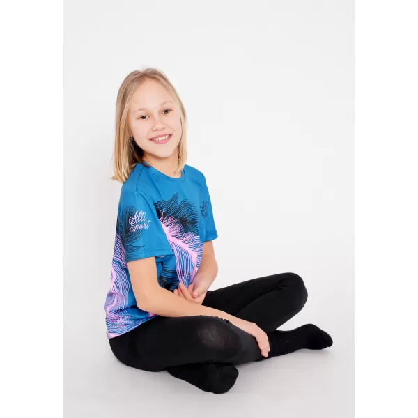  Tricou funcțional premium pentru copii ALTISPORT VOJ/ALK001TR01 BENZINĂ/ROZ DESCHIS 