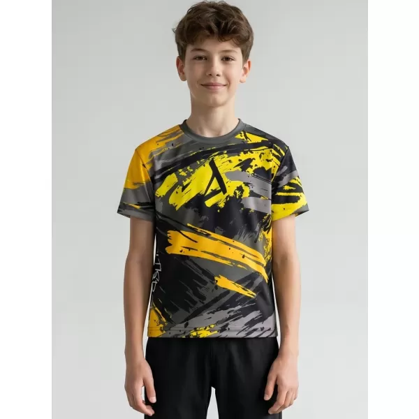  Tricou funcțional premium pentru copii ALTISPORT VOJ/ALK014TR01 NEGRU SI GALBEN 