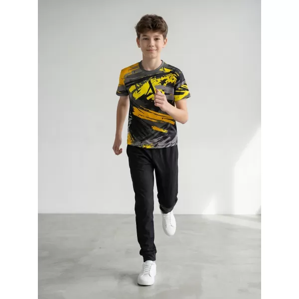  Tricou funcțional premium pentru copii ALTISPORT VOJ/ALK014TR01 NEGRU SI GALBEN 