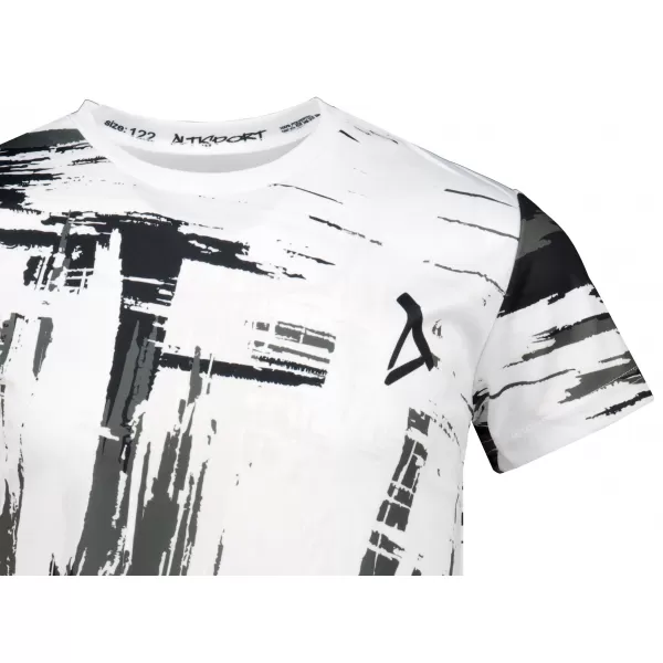  Tricou funcțional premium pentru copii ALTISPORT VOJ/ALK010TR01 ALB/NEGRU 