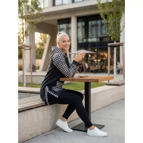  Hanorac prelungit funcțional pentru femei premium ALTISPORT VOJ/ALW048MI03 ALB-NEGRU 