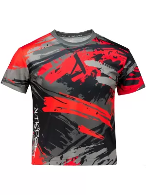 Tricou funcțional premium pentru copii ALTISPORT VOJ/ALK014TR01 NEGRU/ROSU