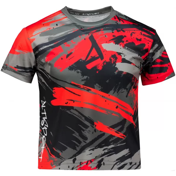  Tricou funcțional premium pentru copii ALTISPORT VOJ/ALK014TR01 NEGRU/ROSU 