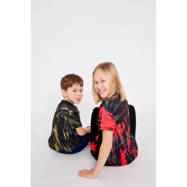  Tricou funcțional premium pentru copii ALTISPORT VOJ/ALK010TR01 NEGRU/ROSU 