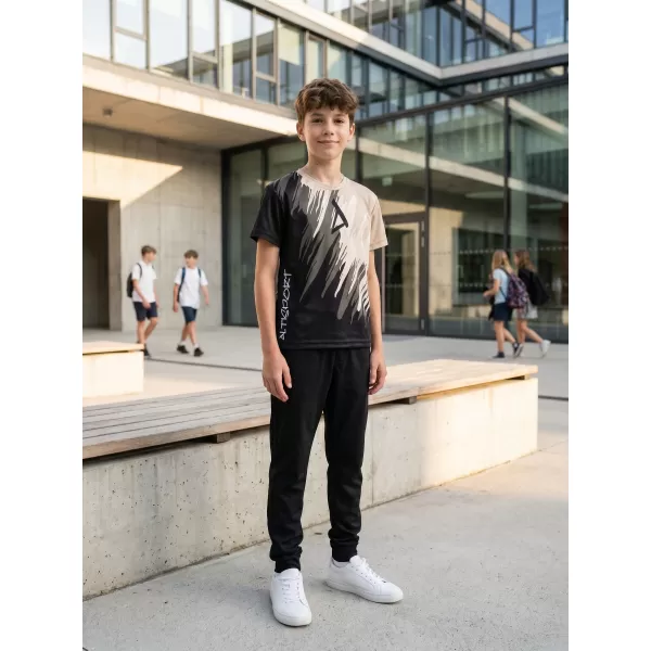  Tricou funcțional premium pentru copii ALTISPORT VOJ/ALK006TR01 NEGRU/MARO 