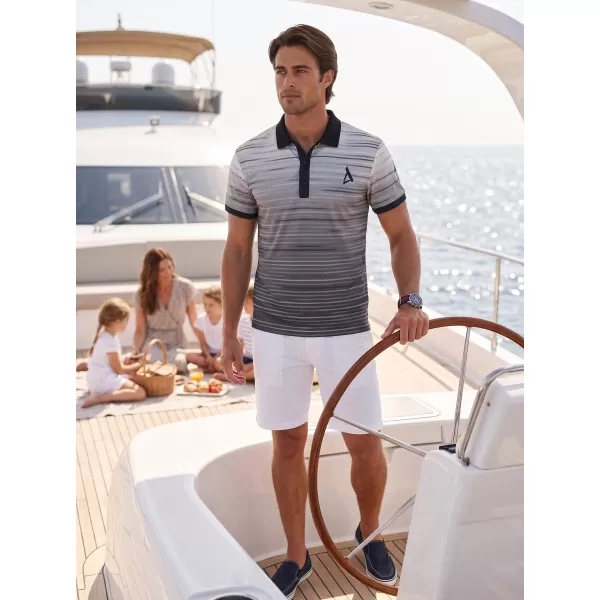  Tricou funcțional pentru bărbați cu guler premium ALTISPORT VOJ/ALM031TR05 NEGRU/ALB 
