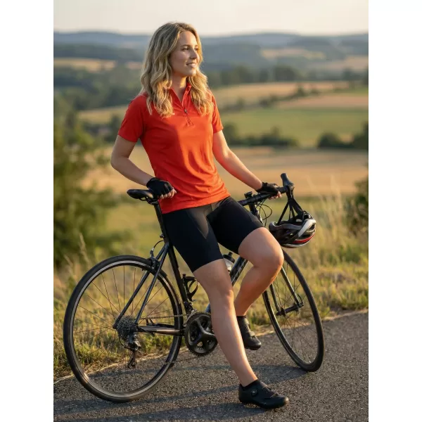  Tricou de ciclism pentru femei ALTISPORT NoPrint NP/ALW115NJ PORTOCALIU STRĂLUCITOR 