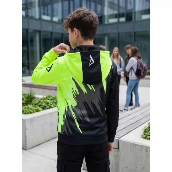  Hanorac funcțional premium pentru copii ALTISPORT VOJ/ALK006MI01 NEGRU SI GALBEN 