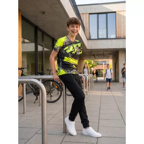 Tricou funcțional premium pentru copii ALTISPORT VOJ/ALK014TR01 NEGRU/VERDE 