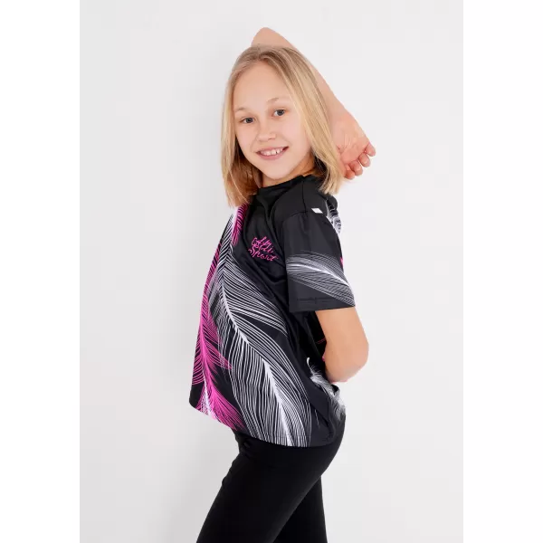  Tricou funcțional premium pentru copii ALTISPORT VOJ/ALK001TR01 NEGRU/ROZ 