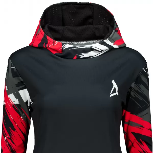  Hanorac funcțional premium pentru femei ALTISPORT VOJ/ALW039MI01 NEGRU/ROSU 