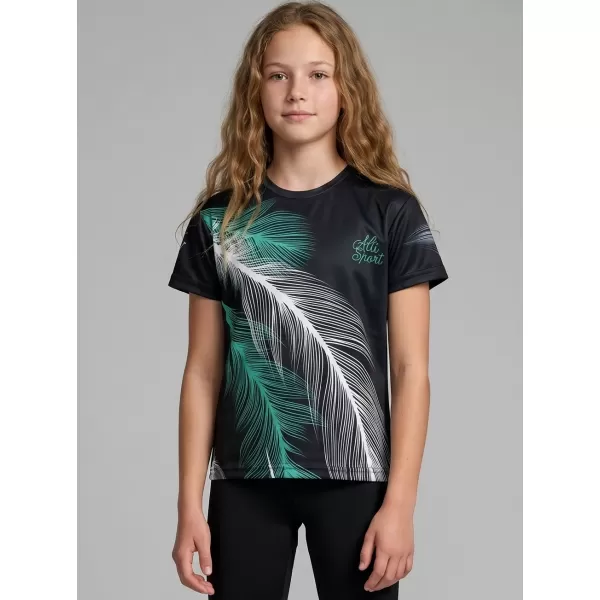  Tricou funcțional premium pentru copii ALTISPORT VOJ/ALK001TR01 NEGRU/TURCOAZ 