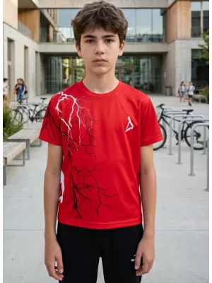 Tricou funcțional premium pentru copii ALTISPORT VOJ/ALK004TR01 ROŞU