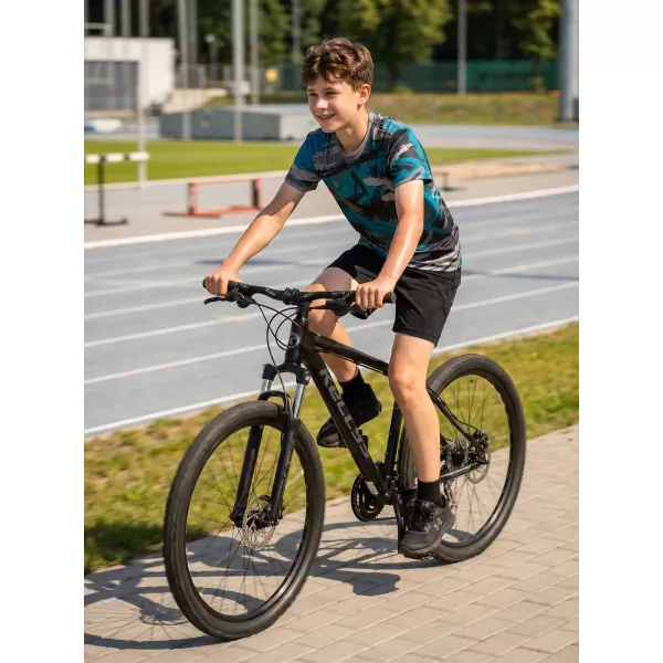 Tricou funcțional premium pentru copii ALTISPORT VOJ/ALK014TR01 NEGRU/KEROSEN 