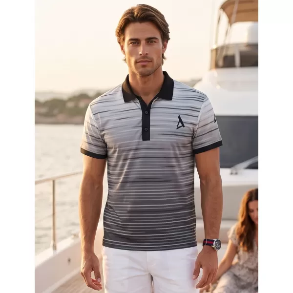  Tricou funcțional pentru bărbați cu guler premium ALTISPORT VOJ/ALM031TR05 NEGRU/ALB 