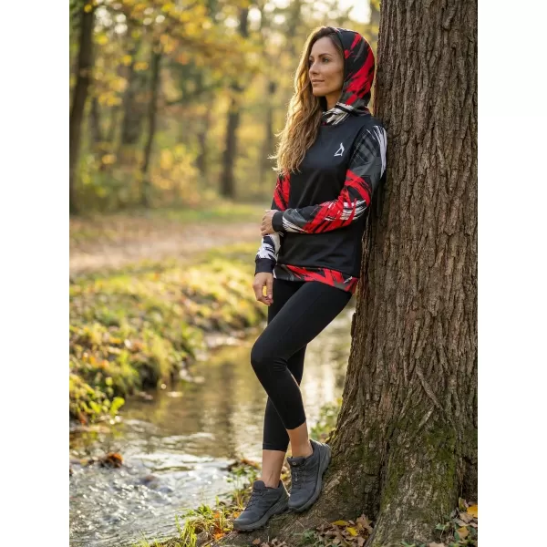  Hanorac funcțional premium pentru femei ALTISPORT VOJ/ALW039MI01 NEGRU/ROSU 