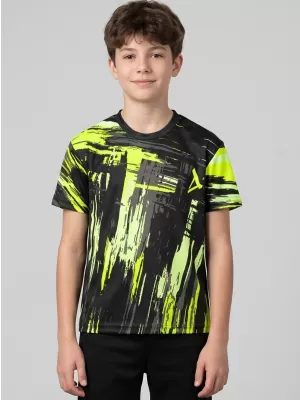 Tricou funcțional premium pentru copii ALTISPORT VOJ/ALK010TR01 NEGRU SI GALBEN