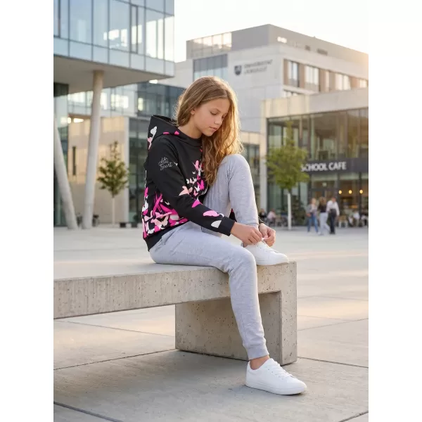  Hanorac funcțional premium pentru copii ALTISPORT VOJ/ALK022MI01 NEGRU/ROZ 