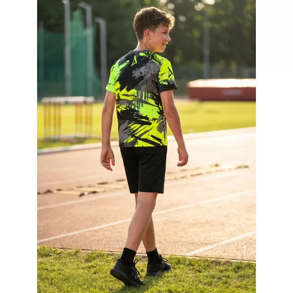  Tricou funcțional premium pentru copii ALTISPORT VOJ/ALK014TR01 NEGRU/VERDE 