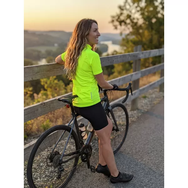  Tricou de ciclism pentru femei ALTISPORT NoPrint NP/ALW115NJ GALBEN STRĂLUCITOR 