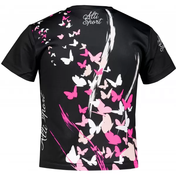  Dětské funkční triko premium ALTISPORT VOJ/ALK022TR01 ČERNÁ/RŮŽOVÁ 