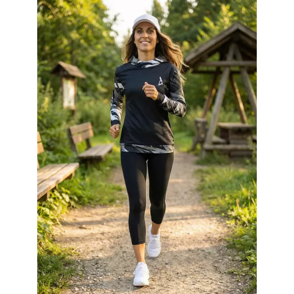  Hanorac funcțional premium pentru femei ALTISPORT VOJ/ALW039MI01 NEGRU/ALB 