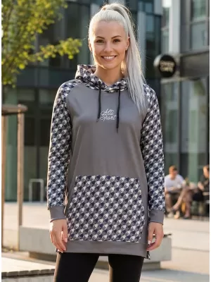 Hanorac prelungit funcțional pentru femei premium ALTISPORT VOJ/ALW048MI03 GRI