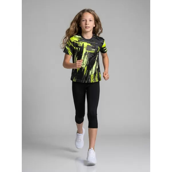  Tricou funcțional premium pentru copii ALTISPORT VOJ/ALK010TR01 NEGRU SI GALBEN 
