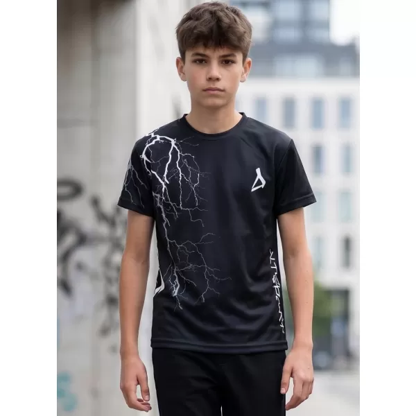  Tricou funcțional premium pentru copii ALTISPORT VOJ/ALK004TR01 ALB-NEGRU 
