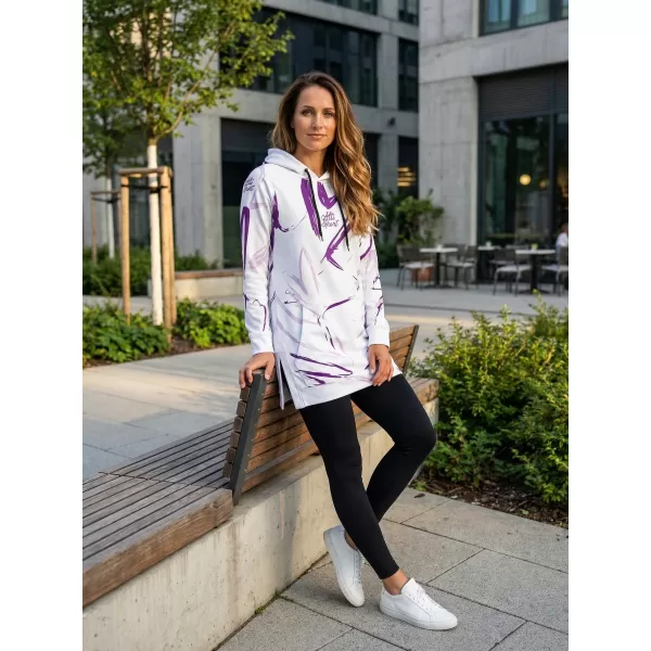 Hanorac prelungit funcțional pentru femei premium ALTISPORT VOJ/ALW049MI03 ALB/VIOLET 