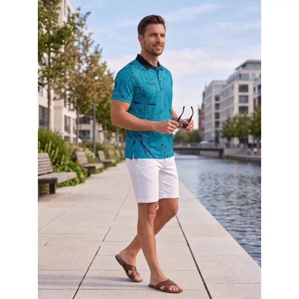  Tricou funcțional pentru bărbați cu guler premium ALTISPORT VOJ/ALM034TR05 SMARALD 