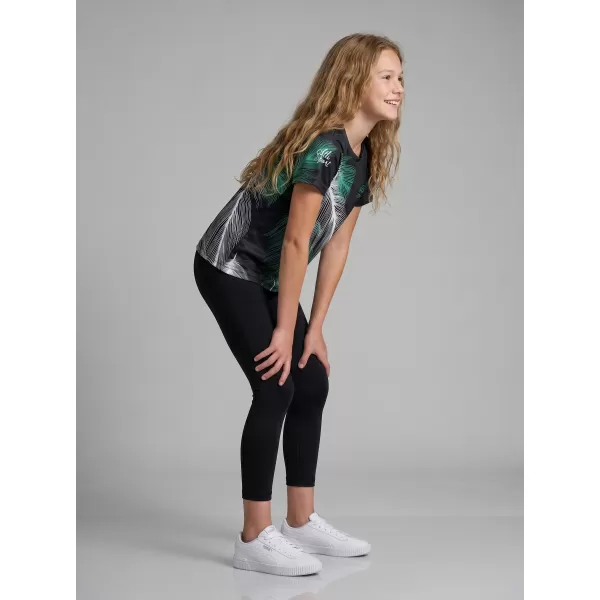  Tricou funcțional premium pentru copii ALTISPORT VOJ/ALK001TR01 NEGRU/TURCOAZ 