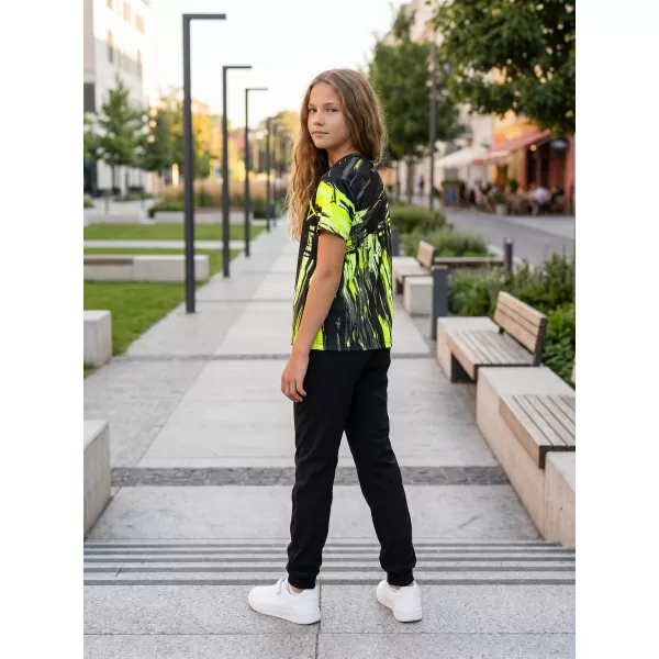  Tricou funcțional premium pentru copii ALTISPORT VOJ/ALK010TR01 NEGRU SI GALBEN 