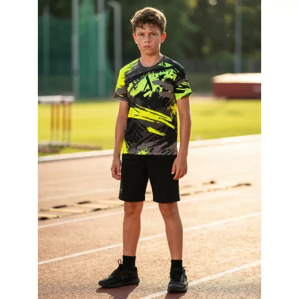  Tricou funcțional premium pentru copii ALTISPORT VOJ/ALK014TR01 NEGRU/VERDE 