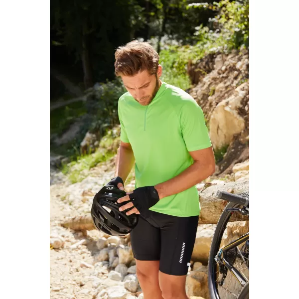  Tricou de ciclism pentru bărbați ALTISPORT NoPrint NP/ALM215NJ VERDE LIME 