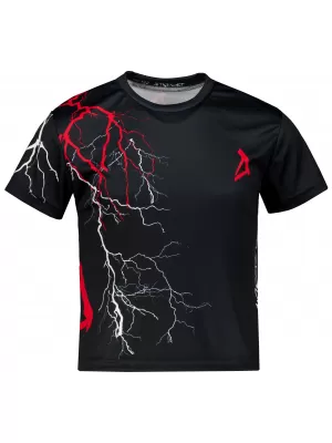 Tricou funcțional premium pentru copii ALTISPORT VOJ/ALK004TR01 NEGRU/ROSU
