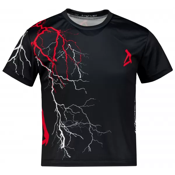  Tricou funcțional premium pentru copii ALTISPORT VOJ/ALK004TR01 NEGRU/ROSU 