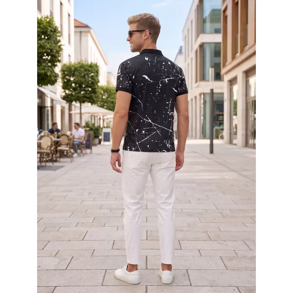  Tricou funcțional pentru bărbați cu guler premium ALTISPORT VOJ/ALM034TR05 NEGRU 