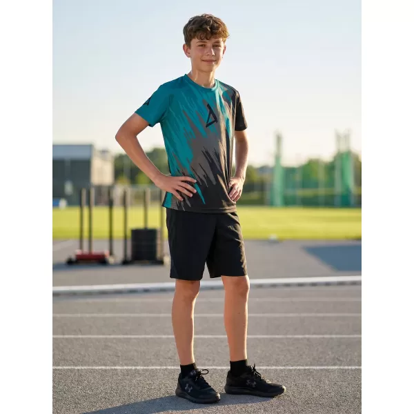  Tricou funcțional premium pentru copii ALTISPORT VOJ/ALK006TR01 NEGRU/KEROSEN 