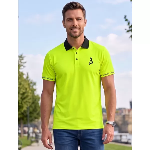  Tricou funcțional pentru bărbați cu guler premium ALTISPORT VOJ/ALM000TR05 GALBEN NEON 