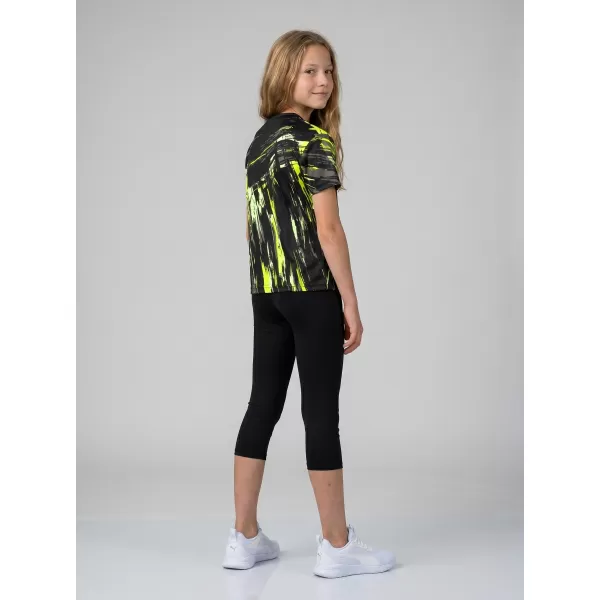  Tricou funcțional premium pentru copii ALTISPORT VOJ/ALK010TR01 NEGRU SI GALBEN 