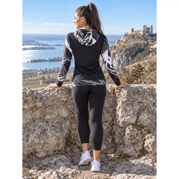  Hanorac funcțional premium pentru femei ALTISPORT VOJ/ALW039MI01 NEGRU/ALB 