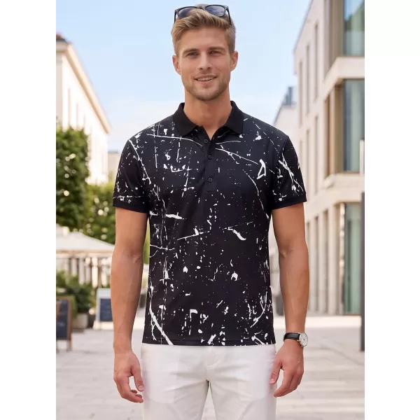  Tricou funcțional pentru bărbați cu guler premium ALTISPORT VOJ/ALM034TR05 NEGRU 