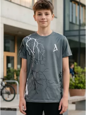 Tricou funcțional premium pentru copii ALTISPORT VOJ/ALK004TR01 GRAFIT