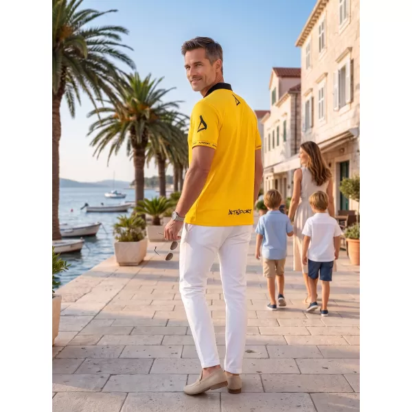  Tricou funcțional pentru bărbați cu guler premium ALTISPORT VOJ/ALM000TR05 PORTOCALE 