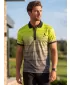 Tricou funcțional pentru bărbați cu guler premium ALTISPORT VOJ/ALM031TR05 NEGRU/GALBEN NEON