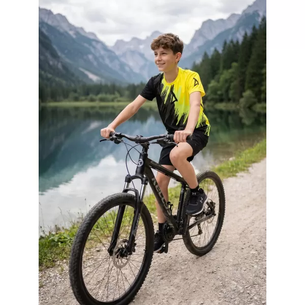  Tricou funcțional premium pentru copii ALTISPORT VOJ/ALK006TR01 NEGRU SI GALBEN 