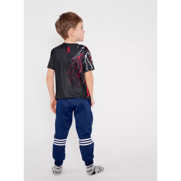  Tricou funcțional premium pentru copii ALTISPORT VOJ/ALK004TR01 NEGRU/ROSU 